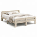 Letto matrimoniale in legno beige con rete a doghe, per materasso 180 x 200 cm